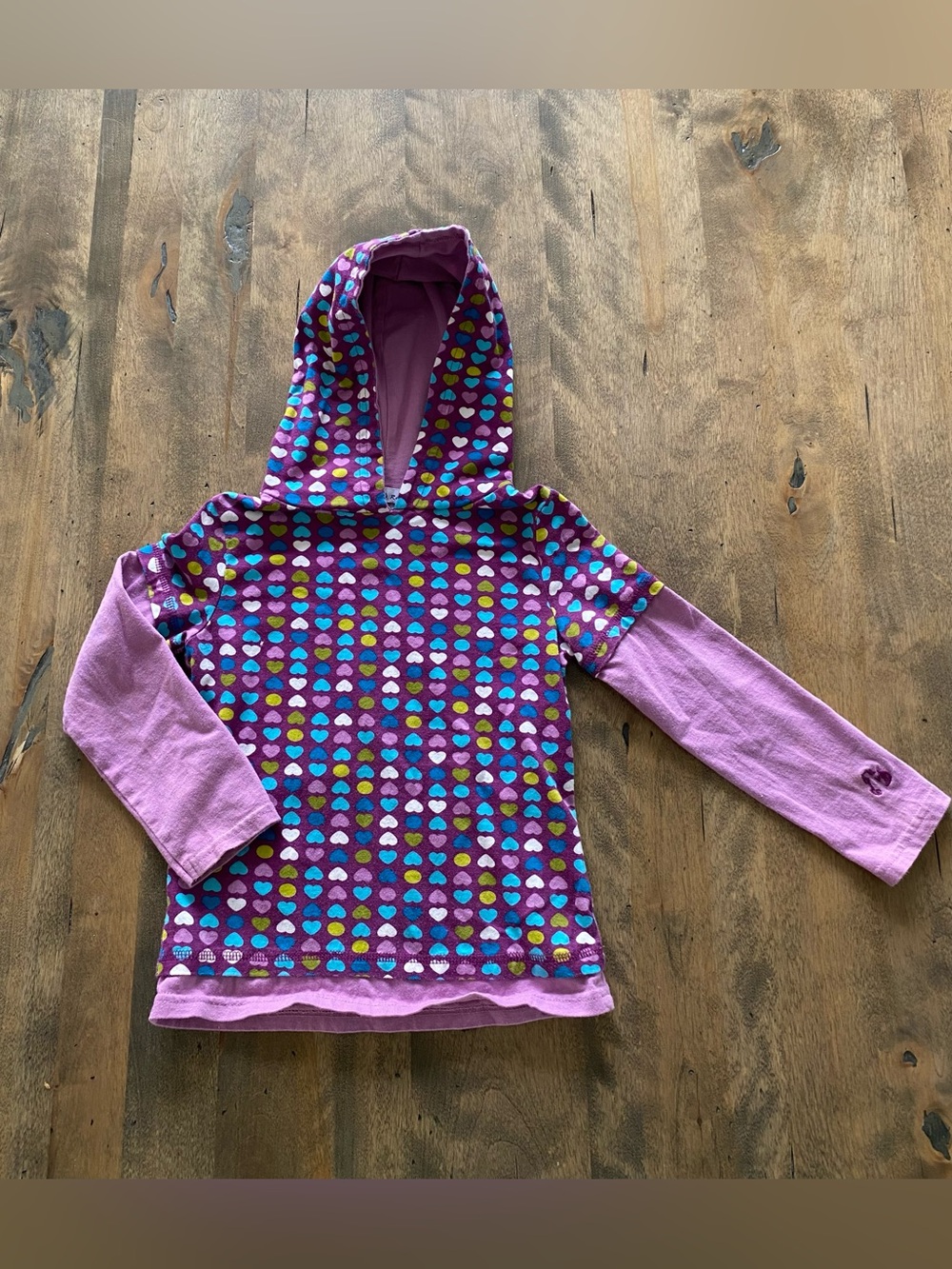 Girls' Purple Heart Hooded Top - (Brand)